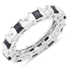 Load image into Gallery viewer, 3.60 Carat Genuine Blue Sapphire and White Topaz .925 Sterling Silver Ring
