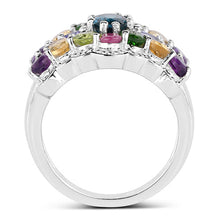 Load image into Gallery viewer, 4.02 Carat Genuine Multi Stone .925 Sterling Silver Ring
