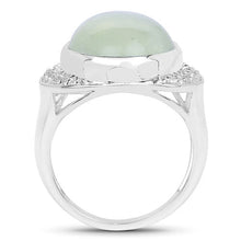 Load image into Gallery viewer, 11.50 Carat Genuine Prehnite And White Topaz .925 Sterling Silver Ring
