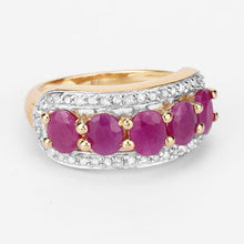 Load image into Gallery viewer, 1.74 Carat Genuine Ruby and White Diamond .925 Sterling Silver Ring
