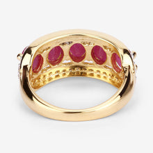 Load image into Gallery viewer, 1.74 Carat Genuine Ruby and White Diamond .925 Sterling Silver Ring
