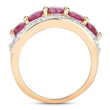 Load image into Gallery viewer, 1.74 Carat Genuine Ruby and White Diamond .925 Sterling Silver Ring
