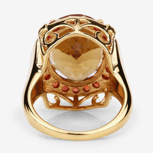 Load image into Gallery viewer, 9.38 Carat Genuine Citrine and Orange Sapphire .925 Sterling Silver Ring
