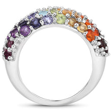 Load image into Gallery viewer, 4.16 Carat Genuine Multi Stones .925 Sterling Silver Ring

