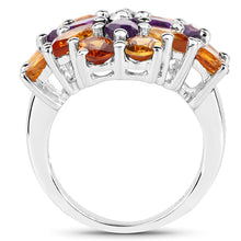 Load image into Gallery viewer, 7.96 Carat Genuine Amethyst &amp; Madeira Citrine .925 Sterling Silver Ring
