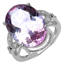 Load image into Gallery viewer, 10.50 Carat Genuine Amethyst &amp; White Topaz .925 Sterling Silver Ring

