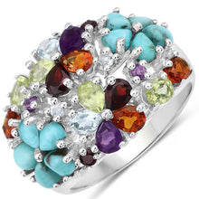 Load image into Gallery viewer, 4.03 Carat Genuine Multi Stones .925 Sterling Silver Ring
