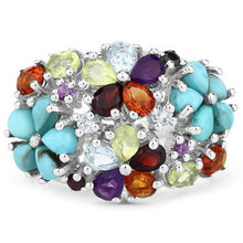 Load image into Gallery viewer, 4.03 Carat Genuine Multi Stones .925 Sterling Silver Ring
