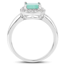 Load image into Gallery viewer, 1.73 Carat Genuine Emerald &amp; White Topaz .925 Sterling Silver Ring
