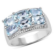 Load image into Gallery viewer, 3.60 Carat Genuine Blue Topaz .925 Sterling Silver Ring
