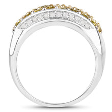 Load image into Gallery viewer, 1.91 Carat Genuine Yellow Diamond and White Diamond .925 Sterling Silver Ring
