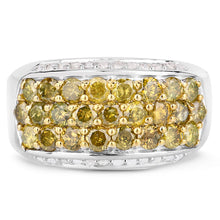 Load image into Gallery viewer, 1.91 Carat Genuine Yellow Diamond and White Diamond .925 Sterling Silver Ring
