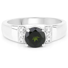 Load image into Gallery viewer, 1.29 Carat Genuine Chrome Diopside and White Topaz .925 Sterling Silver Ring
