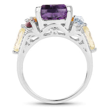Load image into Gallery viewer, 6.30 Carat Genuine Multi Stone .925 Sterling Silver Ring
