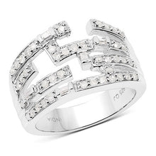 Load image into Gallery viewer, 0.60 Carat Genuine White Diamond .925 Sterling Silver Ring
