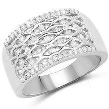 Load image into Gallery viewer, 0.41 Carat Genuine White Diamond .925 Sterling Silver Ring
