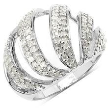Load image into Gallery viewer, 0.98 Carat Genuine White Diamond .925 Sterling Silver Ring
