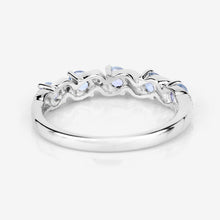 Load image into Gallery viewer, 0.54 Carat Genuine Aquamarine and White Topaz .925 Sterling Silver Ring
