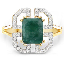 Load image into Gallery viewer, 2.55 Carat Dyed Emerald and White Topaz .925 Sterling Silver Ring
