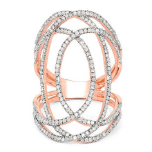 Load image into Gallery viewer, 14K Rose Gold Plated 0.73 Carat Genuine White Diamond .925 Sterling Silver Ring

