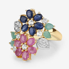 Load image into Gallery viewer, 3.65 Carat Genuine Multi Stones .925 Sterling Silver Ring
