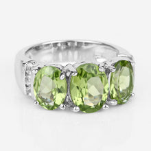 Load image into Gallery viewer, 4.14 Carat Genuine Peridot and White Topaz .925 Sterling Silver Ring
