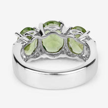 Load image into Gallery viewer, 4.14 Carat Genuine Peridot and White Topaz .925 Sterling Silver Ring
