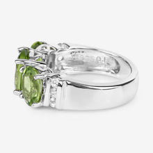 Load image into Gallery viewer, 4.14 Carat Genuine Peridot and White Topaz .925 Sterling Silver Ring
