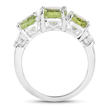 Load image into Gallery viewer, 4.14 Carat Genuine Peridot and White Topaz .925 Sterling Silver Ring
