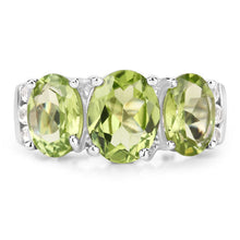 Load image into Gallery viewer, 4.14 Carat Genuine Peridot and White Topaz .925 Sterling Silver Ring
