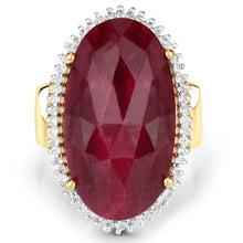 Load image into Gallery viewer, 19.11 Carat Dyed Ruby and White Topaz .925 Sterling Silver Ring
