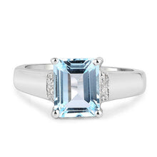 Load image into Gallery viewer, 2.64 Carat Genuine Blue Topaz and White Topaz .925 Sterling Silver Ring
