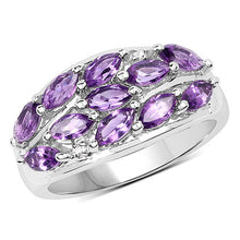 Load image into Gallery viewer, 1.67 Carat Genuine  Amethyst and White Topaz .925 Sterling Silver Ring
