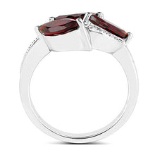 Load image into Gallery viewer, 1.98 Carat Genuine  Garnet and White Topaz .925 Sterling Silver Ring

