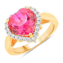 Load image into Gallery viewer, 5.03 Carat Genuine Pink Topaz and White Topaz .925 Sterling Silver Ring
