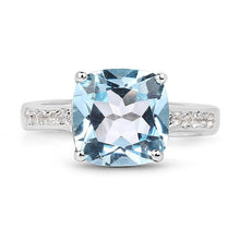 Load image into Gallery viewer, 4.62 Carat Genuine Blue Topaz and White Topaz .925 Sterling Silver Ring

