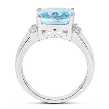 Load image into Gallery viewer, 4.58 Carat Genuine Blue Topaz and White Topaz .925 Sterling Silver Ring
