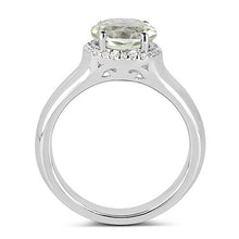 Load image into Gallery viewer, 1.87 Carat Genuine Green Amethyst and White Topaz .925 Sterling Silver Ring
