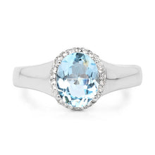 Load image into Gallery viewer, 2.63 Carat Genuine  Blue Topaz and White Topaz .925 Sterling Silver Ring

