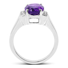 Load image into Gallery viewer, 3.12 Carat Genuine  Amethyst and White Topaz .925 Sterling Silver Ring
