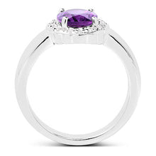 Load image into Gallery viewer, 1.68 Carat Genuine  Amethyst and White Topaz .925 Sterling Silver Ring
