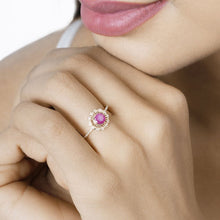 Load image into Gallery viewer, 0.68 Carat Genuine Ruby and White Diamond 14K Yellow Gold Ring

