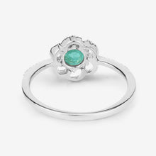 Load image into Gallery viewer, 0.55 Carat Genuine Zambian Emerald and White Diamond 14K White Gold Ring
