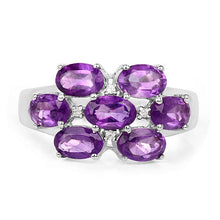 Load image into Gallery viewer, 3.05 Carat Genuine  Amethyst and White Topaz .925 Sterling Silver Ring
