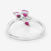 Load image into Gallery viewer, 0.68 Carat Genuine Ruby and White Diamond 14K White Gold Ring
