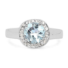 Load image into Gallery viewer, 2.37 Carat Genuine Blue Topaz and White Topaz .925 Sterling Silver Ring
