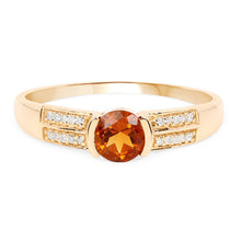 Load image into Gallery viewer, 0.51 Carat Genuine Citrine and White Diamond 14K Yellow Gold Ring
