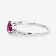 Load image into Gallery viewer, 1.02 Carat Genuine Ruby and White Diamond 14K White Gold Ring
