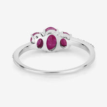 Load image into Gallery viewer, 1.02 Carat Genuine Ruby and White Diamond 14K White Gold Ring
