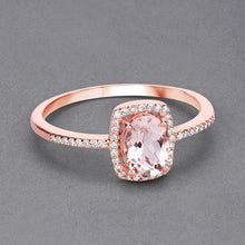 Load image into Gallery viewer, 0.82 Carat Genuine Morganite and White Diamond 14K Rose Gold Ring
